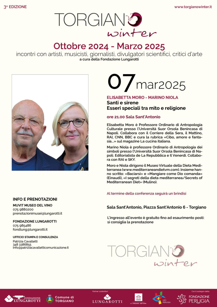 Gli antropologi Elisabetta Moro e Marino Niola a Torgiano Winter