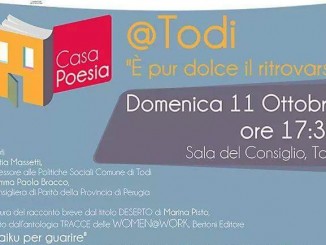 Casapoesia Todi, “E’ pur dolce il ritrovarsi”, domenica in sala consiglio