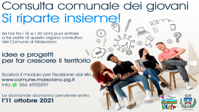 Marsciano, Consulta comunale dei giovani, appello alla partecipazione ai loro coetanei da parte degli attuali iscritti