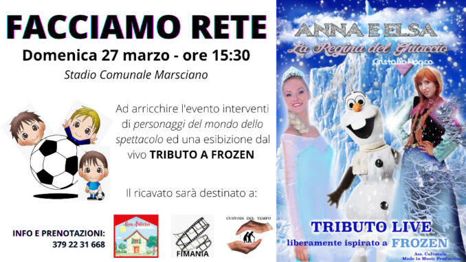 Comune Marsciano, domenica 27 marzo la partita del cuore "Facciamo rete"