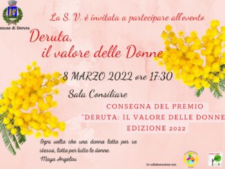 Deruta: il valore delle donne, cerimonia l'8 marzo, dedicato a tutte le donne e a tutte le bambine del mondoDeruta: il valore delle donne, cerimonia l'8 marzo, dedicato a tutte le donne e a tutte le bambine del mondo