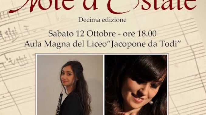 Concerto a Todi chiude Note d'estate con due talenti umbri Concerto a Todi chiude Note d'estate con due talenti umbri