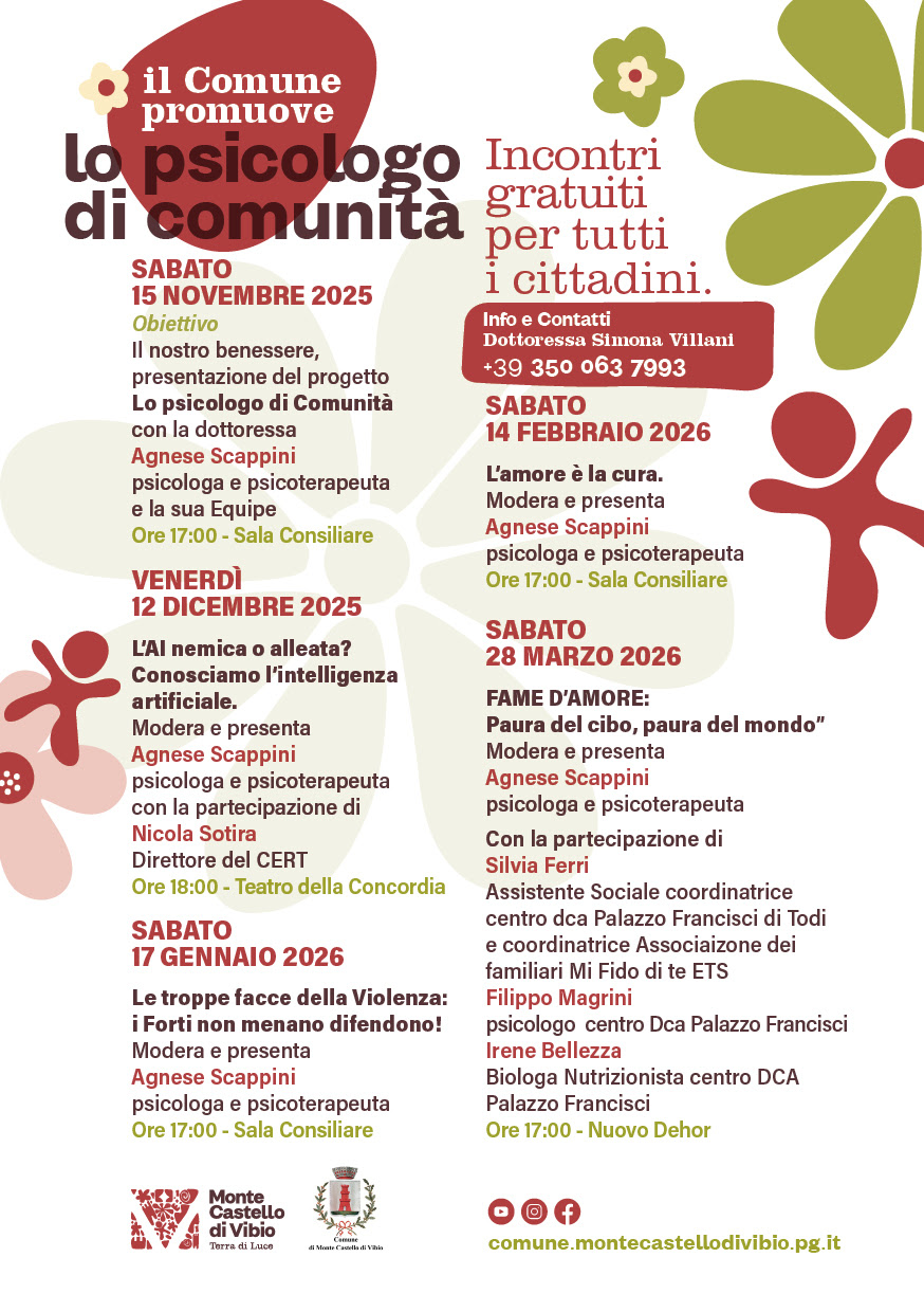 DCA: a Monte Castello di Vibio l'evento su cibo e interiorità